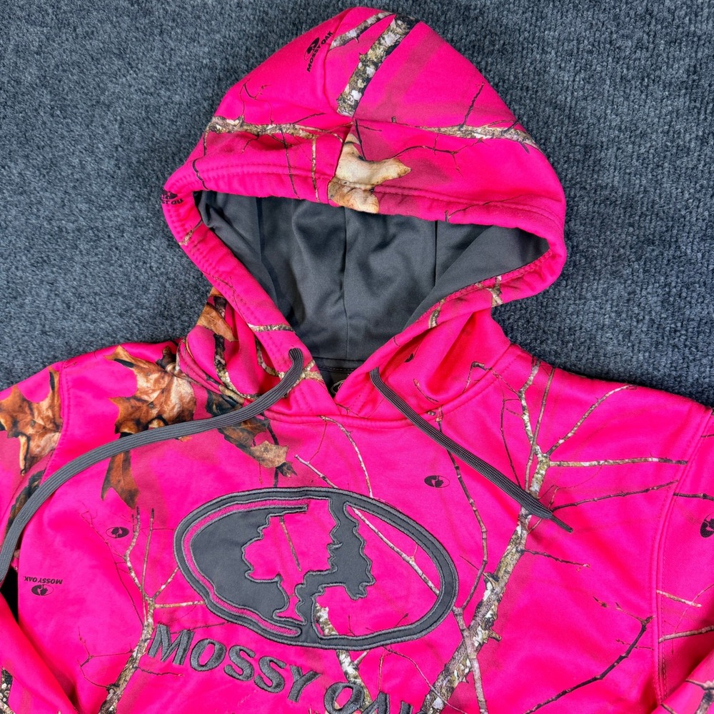Mossy Oak Hoodie Youth LG 12-14 Camouflage Pink Logo Hunting Pullover